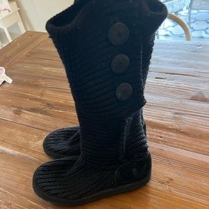 Black tall UGG boots